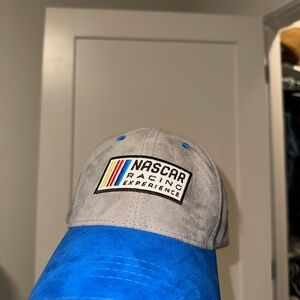 Gray and Blue Baseball Hat with Logo Patch